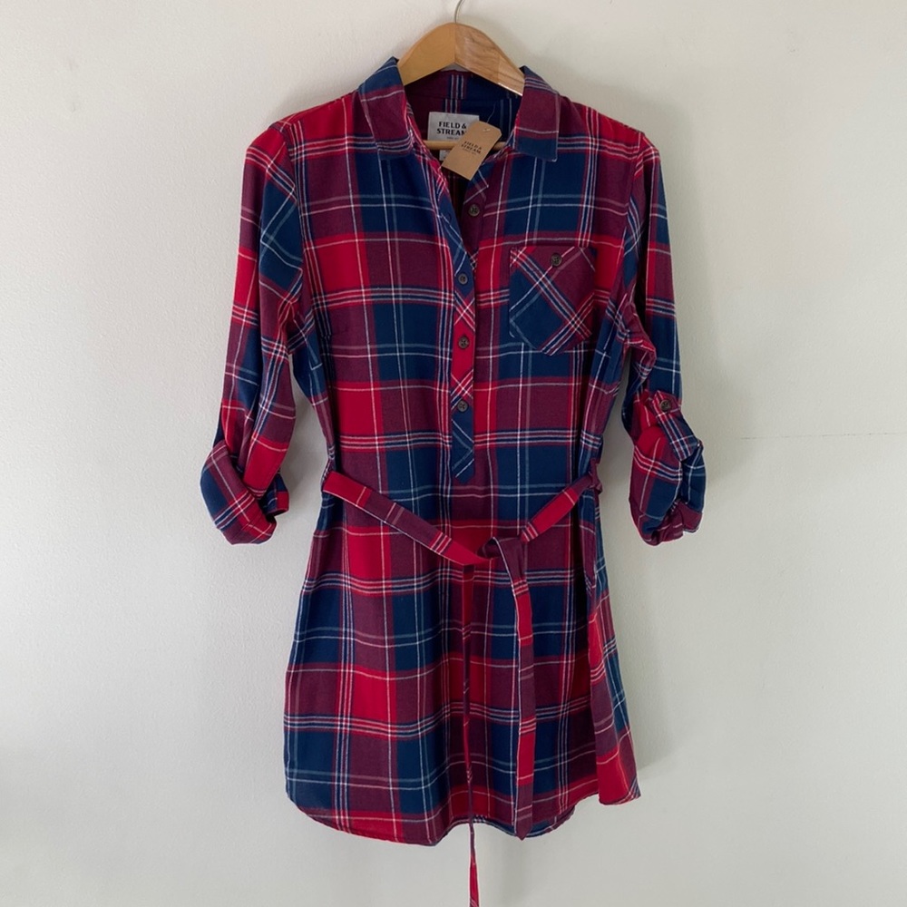 Field & Stream flannel plaid dress size large NWT